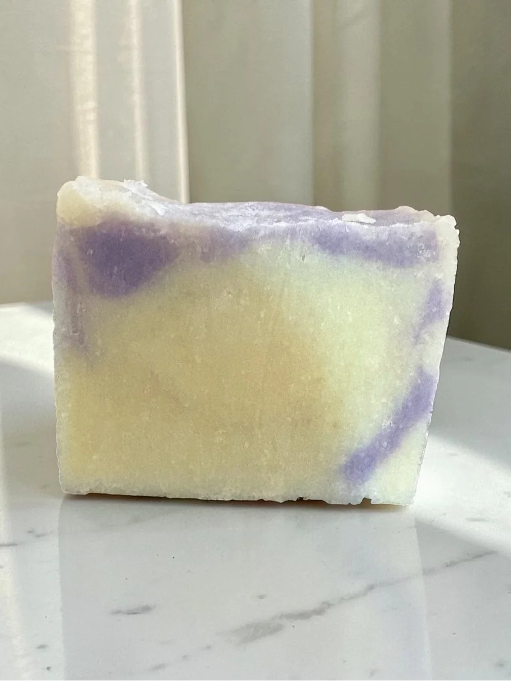 Cream & Lavender Swirl Artisan Soap